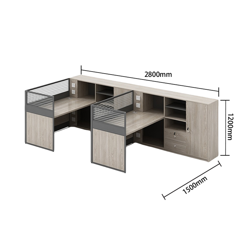オフィスデスク　ワークデスク　作業机　鍵付き　パーティション　サイド収納棚　大容量収納　洗練　おしゃれ　カスタマイズ可能　YGZ-N055