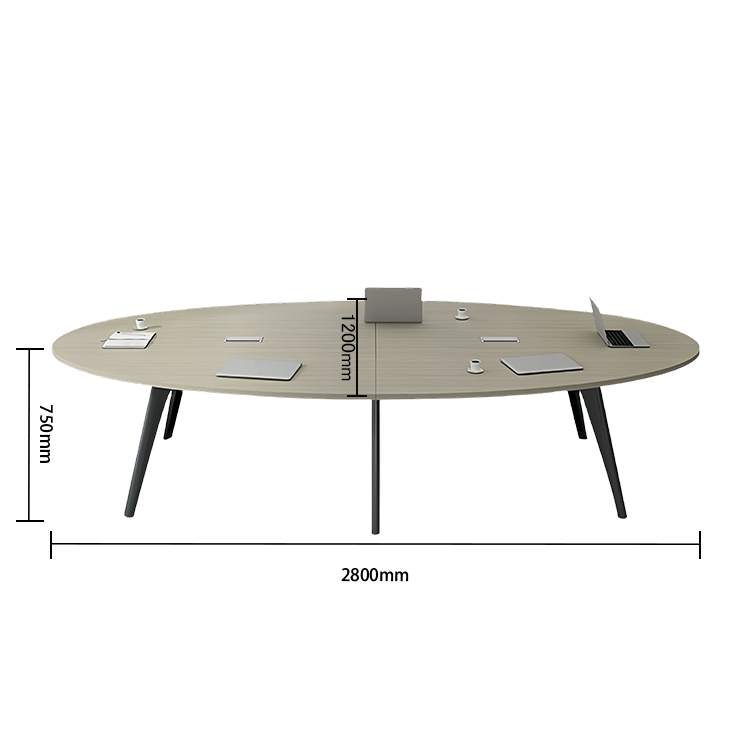 会議テーブル　ミーティングテーブル　楕円形テーブル　トレーニングテーブル　スチールフレーム　ウォールナット　カスタマイズ可能　HYZ-N022