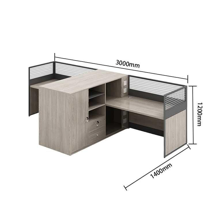 オフィスデスク　ワークデスク　作業机　鍵付き　パーティション　サイド収納棚　大容量収納　洗練　おしゃれ　カスタマイズ可能　YGZ-N055