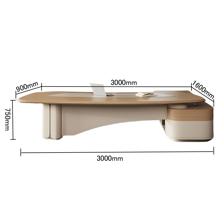 エグゼクティブデスク　ワークデスク　オフィスデスク　Ｒ加工　ダイヤル錠　配線ボックス　ウォールナット　カスタマイズ可能　LBZ-N042