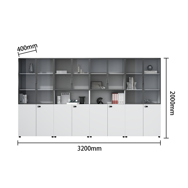 多目的な収納　壁面収納　ファイル収納　オフィス用　大容量収納　ダイヤル錠　ガラス扉　ホワイト　ベージュ　カスタマイズ可能　BGCWG-N068