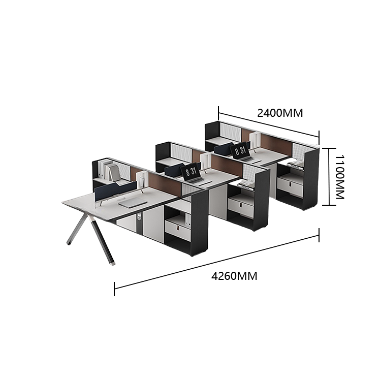 オフィスデスク　ワークデスク　作業机　パソコンデスク　仕事用　作業用　事務用　丈夫な脚　ダイヤル錠　仕切りパネル　YGZ-N050