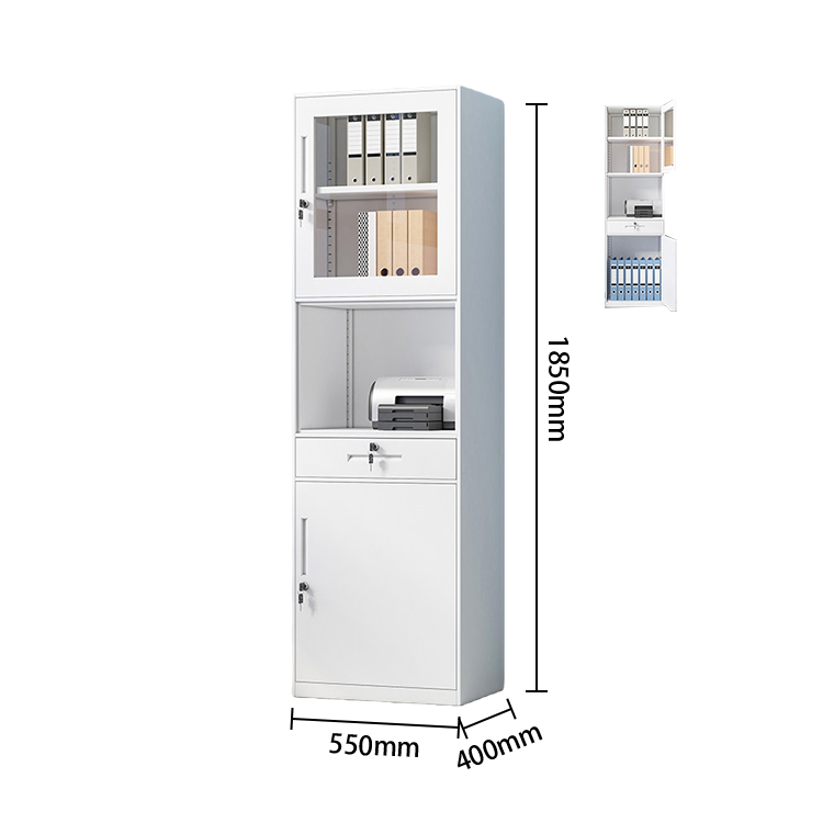 ファイル収納　書類棚　オフィスキャビネット　大容量収納　鍵付き　ハンガーボード　冷間加工鋼　ホワイト　カスタマイズ可能　BGCWG-N066
