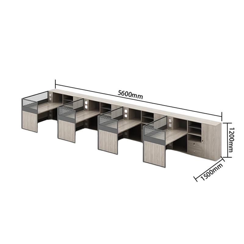 オフィスデスク　ワークデスク　作業机　鍵付き　パーティション　サイド収納棚　大容量収納　洗練　おしゃれ　カスタマイズ可能　YGZ-N055