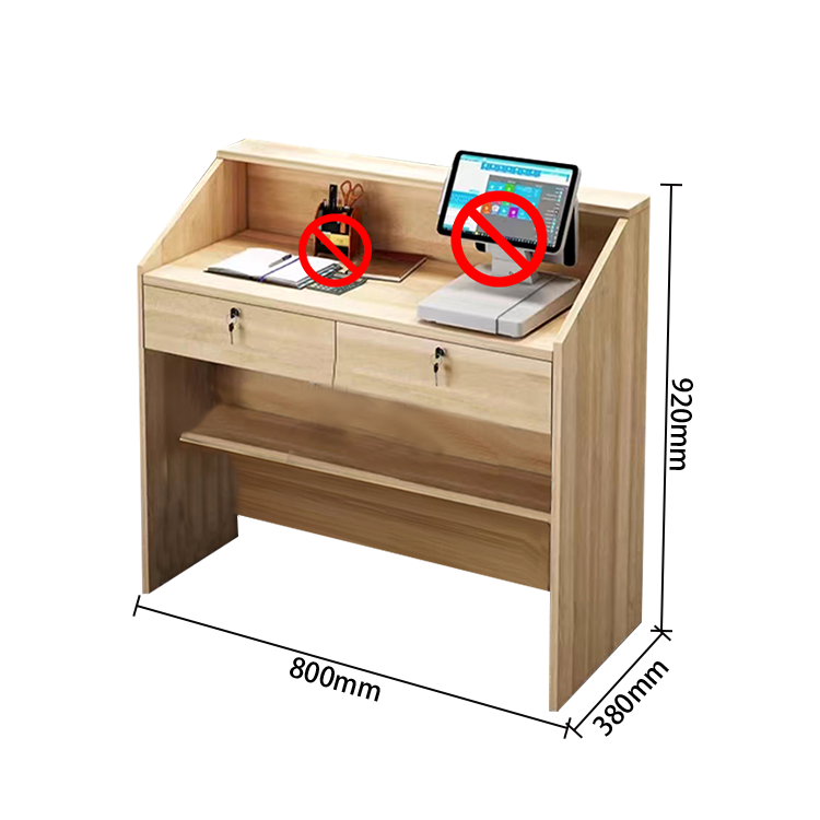 受付カウンター　レジカウンター　エントランス受付　配線穴　引き出し収納　大容量収納　傷付きにくい　シンプル　ナチュラル　JDQT-N005