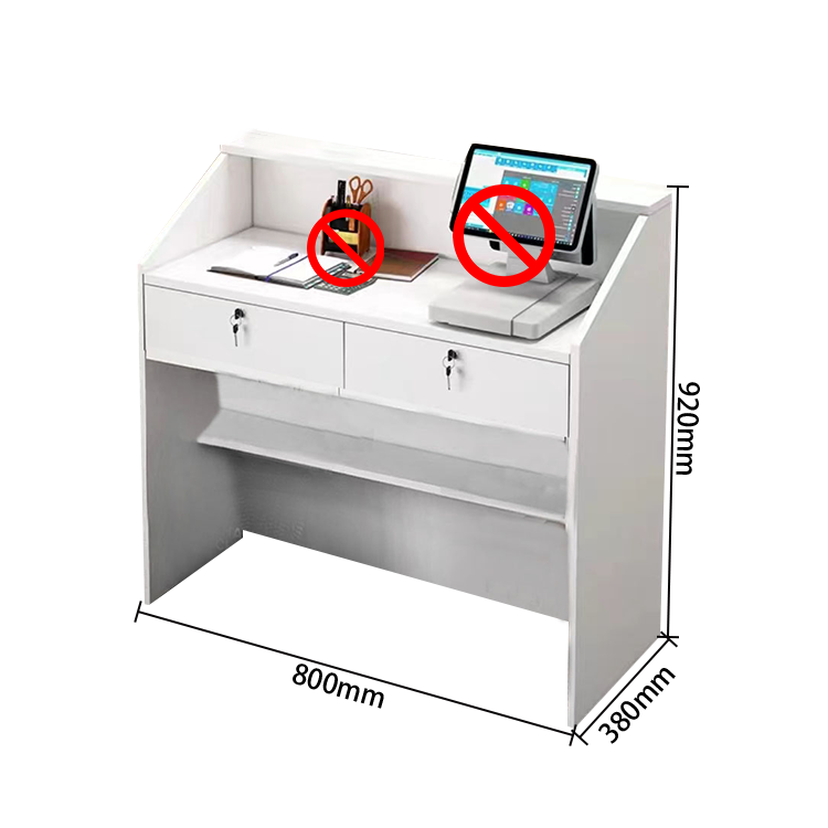 受付カウンター　レジカウンター　エントランス受付　配線穴　引き出し収納　大容量収納　傷付きにくい　シンプル　ナチュラル　JDQT-N005