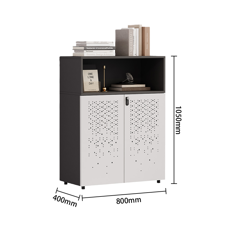 オフィスキャビネット　大容量収納　ダイヤル錠付き　冷間圧延鋼　扉収納　安定性　耐荷重性　簡素　ホワイト　カスタマイズ可能　BGCWG-N058