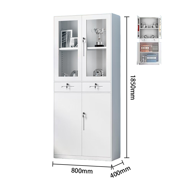 ファイル収納　書類棚　オフィスキャビネット　大容量収納　鍵付き　ハンガーボード　冷間加工鋼　ホワイト　カスタマイズ可能　BGCWG-N066