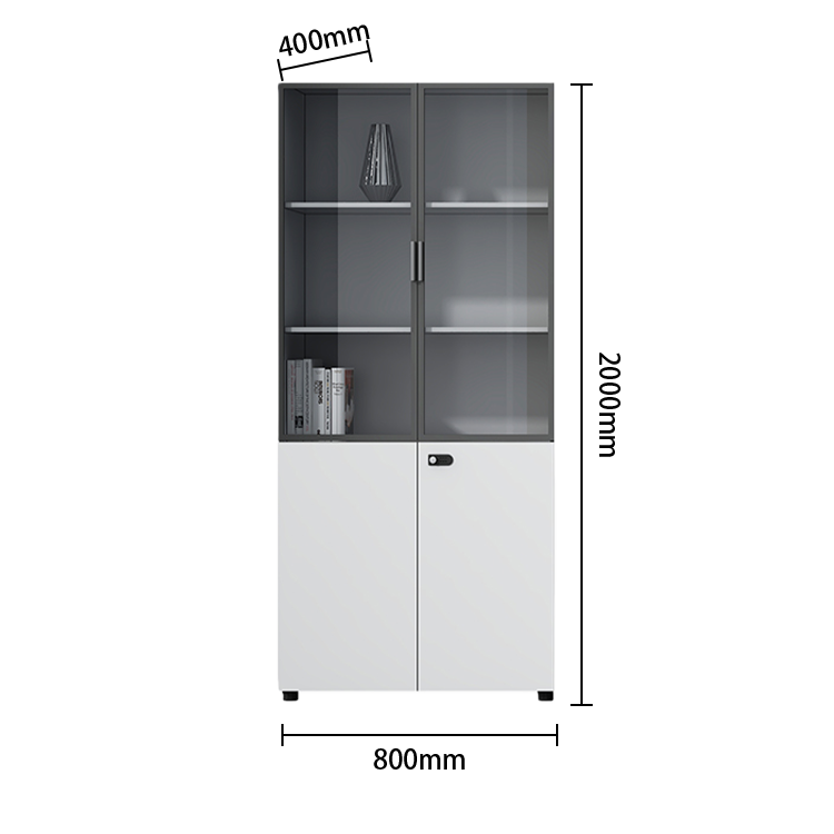 多目的な収納　壁面収納　ファイル収納　オフィス用　大容量収納　ダイヤル錠　ガラス扉　ホワイト　ベージュ　カスタマイズ可能　BGCWG-N068