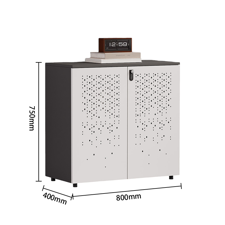 オフィスキャビネット　大容量収納　ダイヤル錠付き　冷間圧延鋼　扉収納　安定性　耐荷重性　簡素　ホワイト　カスタマイズ可能　BGCWG-N058