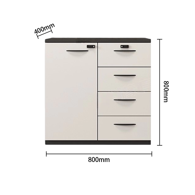 多目的な収納　ファイル収納　オフィスキャビネット　オフィス用　大容量収納　ダイヤル錠　引き出し　ホワイト　タマイズ可能　BGCWG-N064