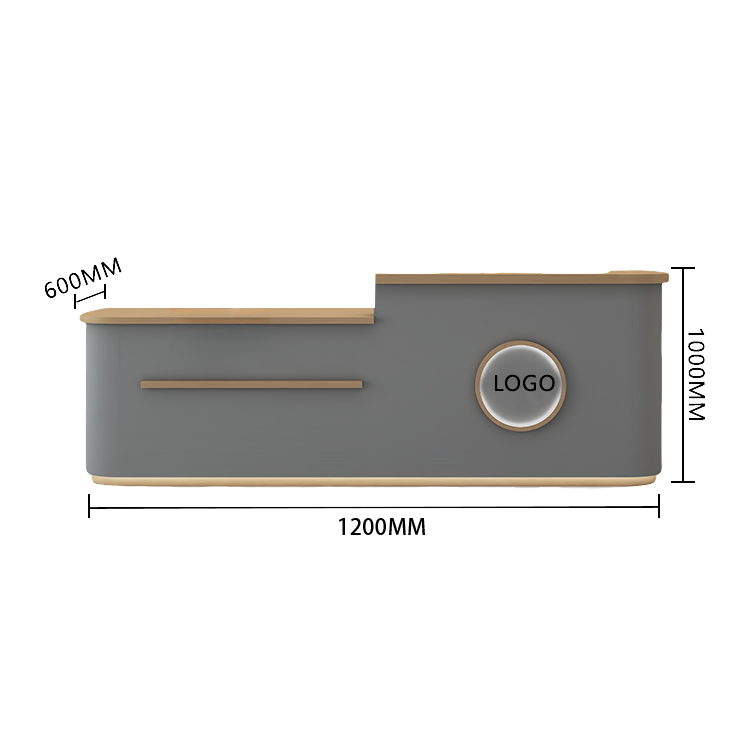 受付カウンター　レジカウンター　大型　受付台　店舗用　サロン　大容量収納　丈夫　ベージュ　カスタマイズ可能　JDQT-BODS-N005