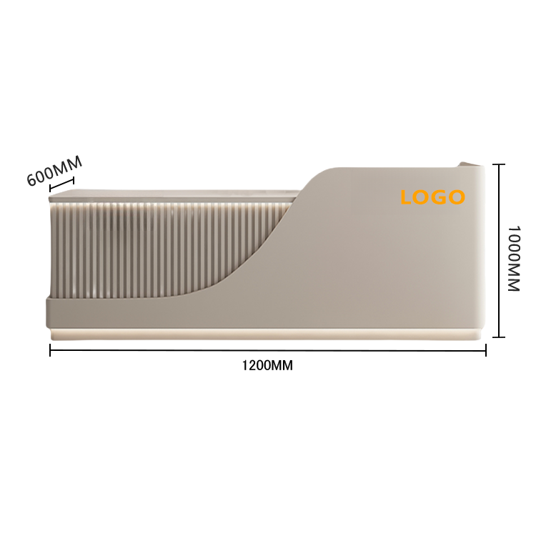 受付カウンター　レジカウンター　受付台　エントランス受付　サロン　大容量収納　ベージュ　カスタマイズ可能　JDQT-BODS-N012