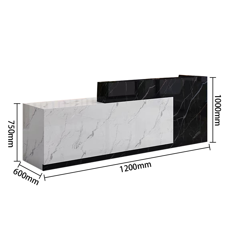 受付カウンター　レジカウンター　店舗用　鍵ロック　配線穴　角丸　トップパネル　オシャレ　広いワーク　カスタマイズ可能　JDQT-N003