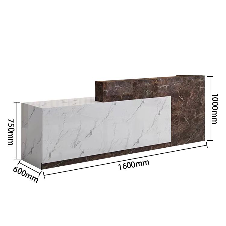 受付カウンター　レジカウンター　店舗用　鍵ロック　配線穴　角丸　トップパネル　オシャレ　広いワーク　カスタマイズ可能　JDQT-N003