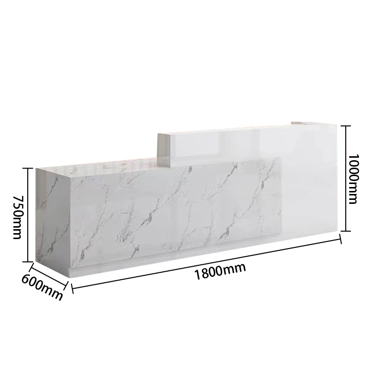 受付カウンター　レジカウンター　店舗用　鍵ロック　配線穴　角丸　トップパネル　オシャレ　広いワーク　カスタマイズ可能　JDQT-N003