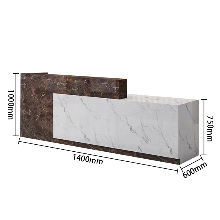 受付カウンター　レジカウンター　店舗用　鍵ロック　配線穴　角丸　トップパネル　オシャレ　広いワーク　カスタマイズ可能　JDQT-N003