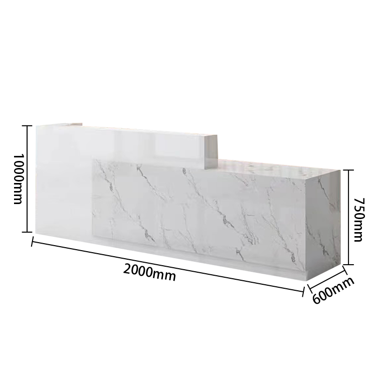 受付カウンター　レジカウンター　店舗用　鍵ロック　配線穴　角丸　トップパネル　オシャレ　広いワーク　カスタマイズ可能　JDQT-N003