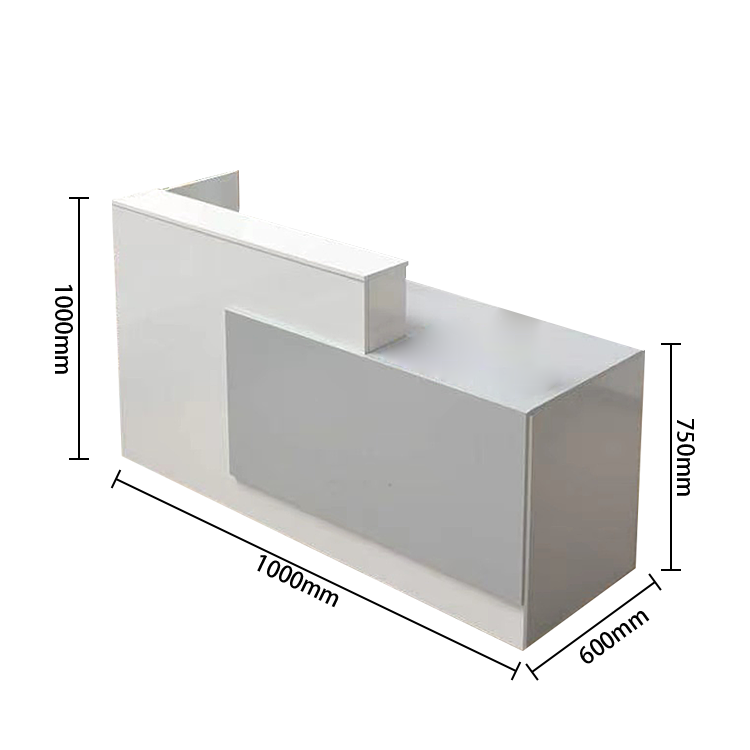 受付カウンター　大型カウンター　レジカウンター　大容量収納　広い天板　キーボードトレイ　ホワイト　カスタマイズ可能　JDQT-N019