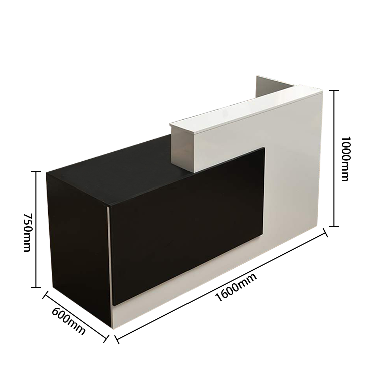 受付カウンター　大型カウンター　レジカウンター　大容量収納　広い天板　キーボードトレイ　ホワイト　カスタマイズ可能　JDQT-N019