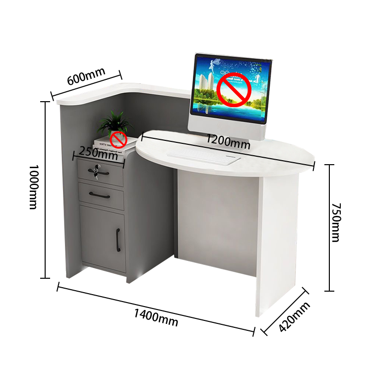 カウンター　フロント　レジカウンター　上部天板　広い天板　扉付き収納　Ｒ加工　シンプル　ホワイト　JDQT-N020