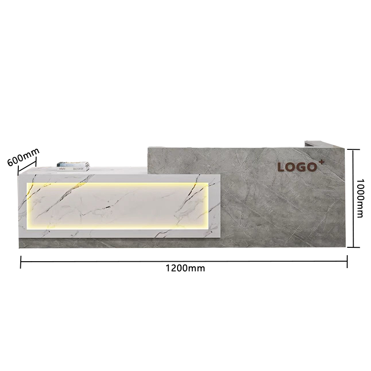 受付カウンター　レジカウンター　店舗用　鍵ロック　配線穴　上部天板　上質　すっきり　オレンジ　カスタマイズ可能　JDQT-N035