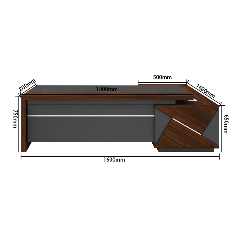 エグゼクティブデスク　オフィスデスク　社長机　木製デスク　木目調　配線ボックス　ウォールナット　カスタマイズ可能　LBZ-N028