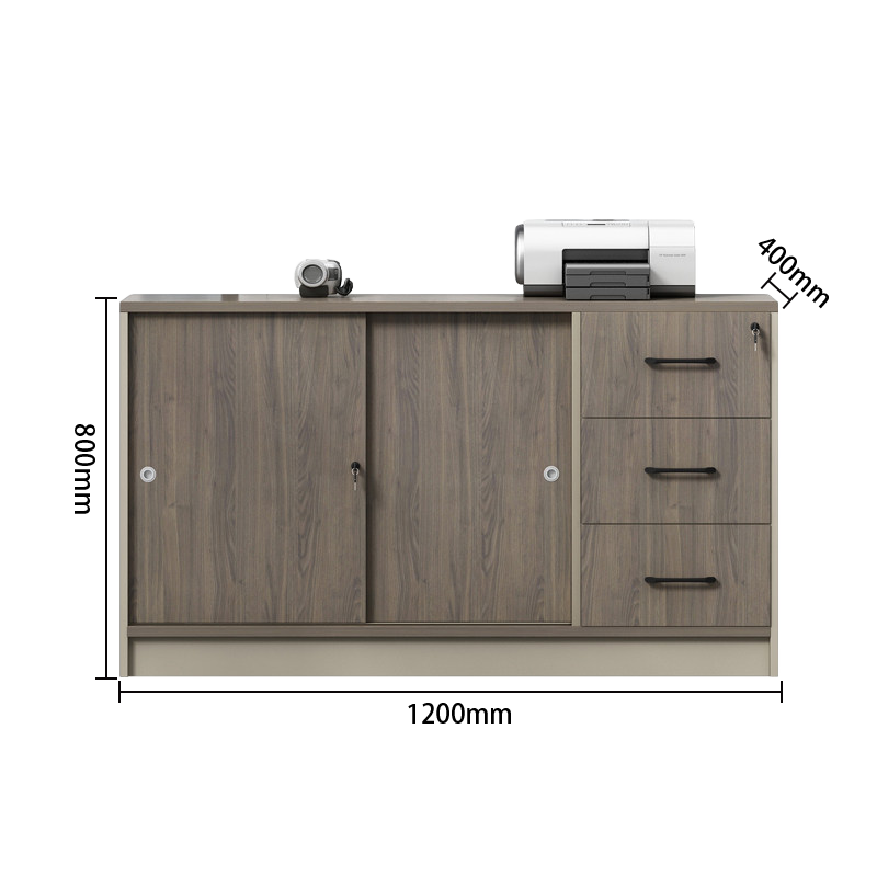 ファイルワゴン　収納庫　書類整理棚　両開き書庫　小物整理棚　オフィス用　大容量収納　鍵付き　ホワイト　ブラック　BGCWG-N077