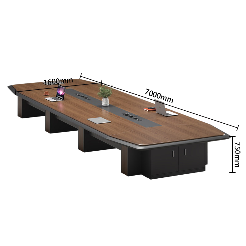 会議テーブル　ミーティングテーブル　オフィステーブル　会議用テーブル　サイド収納付き　広い天板　大型　HYZ-N092