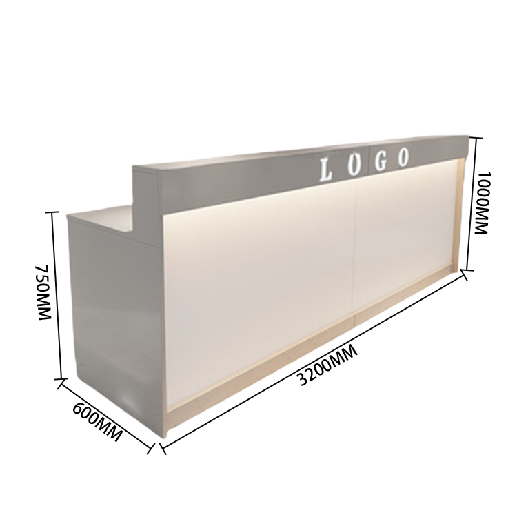 受付カウンター　レジカウンター　フロント　受付台　サロン　喫茶店　大容量収納　おしゃれ　ナチュラル　カスタマイズ可能　JDQT-N025