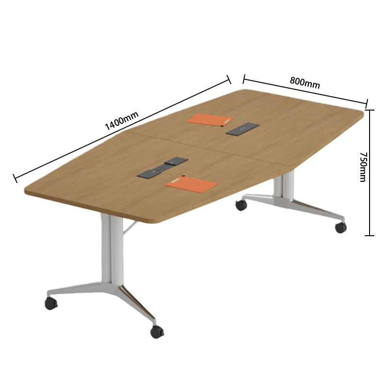 会議テーブル　ミーティングテーブル　オフィステーブル　会議用テーブル　キャスター付き　充電設備　折り畳み式　組立必要　HYZ-N071
