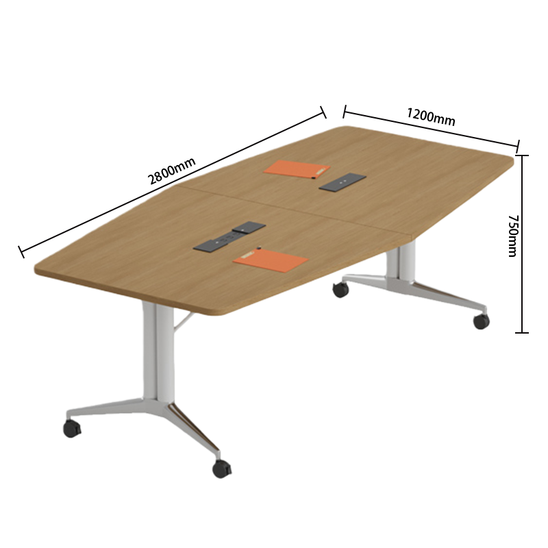 会議テーブル　ミーティングテーブル　オフィステーブル　会議用テーブル　キャスター付き　充電設備　折り畳み式　組立必要　HYZ-N071
