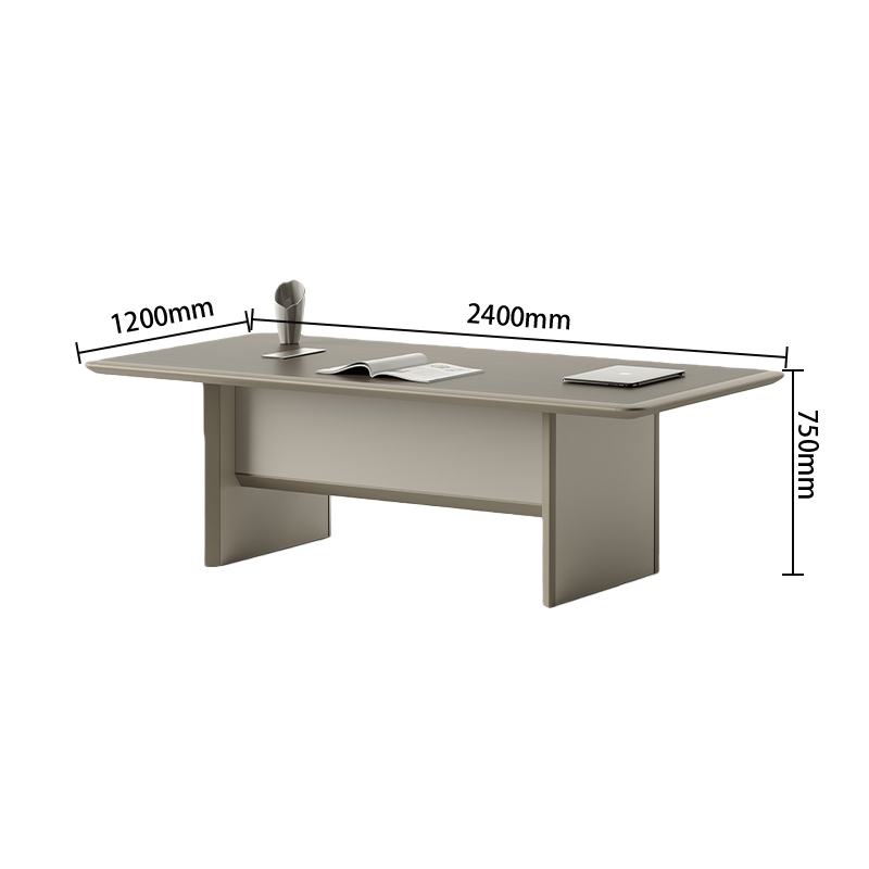 会議テーブル　オフィステーブル　ミーティングテーブル　丈夫な脚部　内蔵式コンセント　組立必要　カスタマイズ可能　カーキ　HYZ-N064