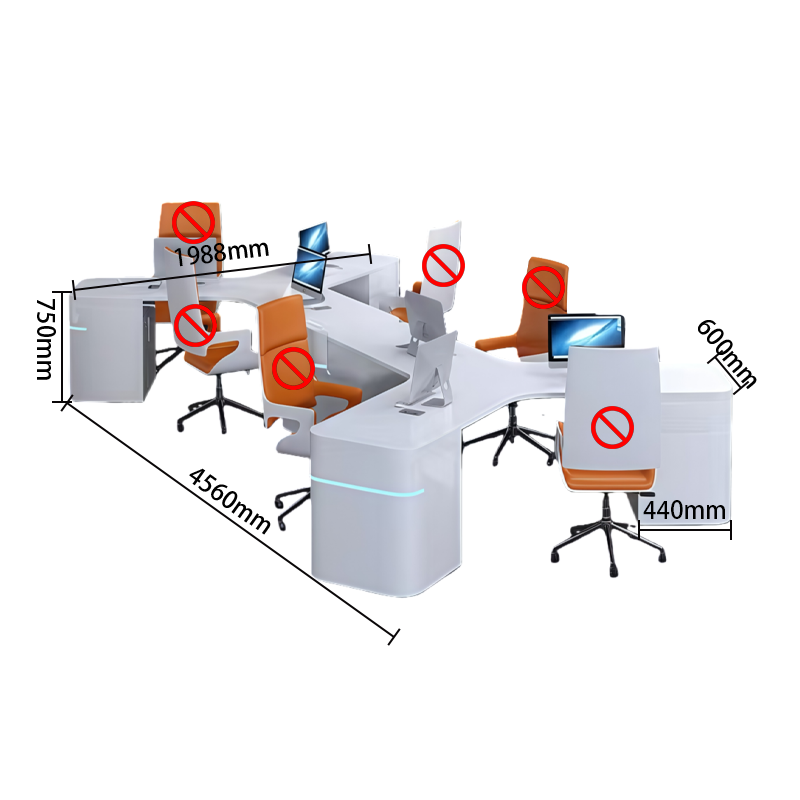 オフィステーブル　ライト付き　オフィスデスク　事務用デスク　机　パソコンデスク　事務机　つくえ　配線穴　組立必要　ホワイト　YGZ-N075