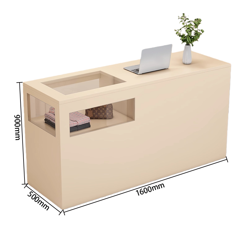 受付カウンター　ガラスディスプレイ　大容量収納　組立必要　バーカウンター　頑丈なフレーム　多色選択可能　JDQT-N064