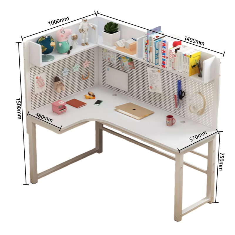 学習机　勉強机　学習デスク　パンチングボード　PC収納スペース　コーナーデザイン　大容量収納　組立必要　XXZ-N033