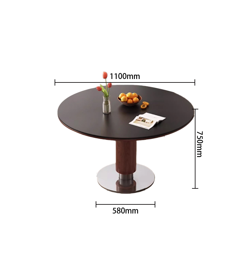 ダイニングテーブル　丸形　ダイニングテーブル　こたつテーブル　机　つくえ　丈夫な脚部　ステンレス製ホルダー　大理石天板　CZ-N048