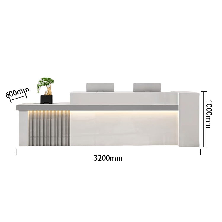 受付カウンター　レジカウンター　エントランス受付　鍵ロック　配線穴　LEDライト　高荷重　ナチュラル　カスタマイズ可能　JDQT-N034