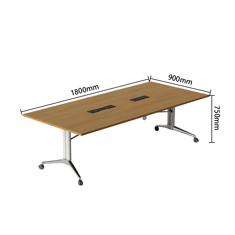 会議テーブル　ミーティングテーブル　オフィステーブル　会議用テーブル　キャスター付き　折り畳み式　両面コンセント　組立必要　HYZ-N072