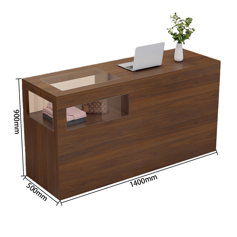 受付カウンター　ガラスディスプレイ　大容量収納　組立必要　バーカウンター　頑丈なフレーム　多色選択可能　JDQT-N064