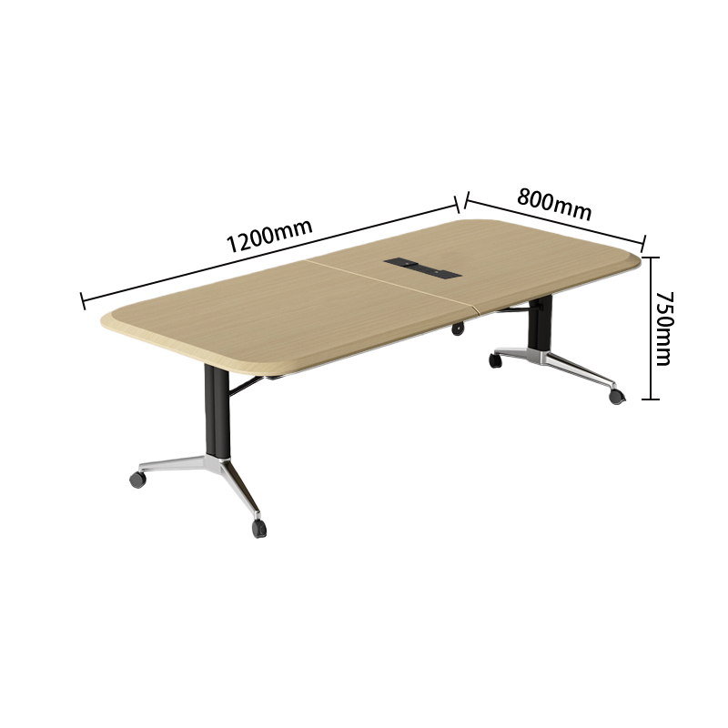 会議テーブル　ミーティングテーブル　オフィステーブル　キャスター付き　内蔵式コンセント　折り畳み式　組立必要　HYZ-N076