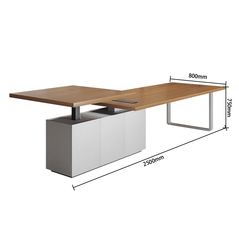 会議テーブル　内蔵式コンセント　昇降可能なテーブル　組立必要　カスタマイズ可能　ナチュラル　HYZ-N065