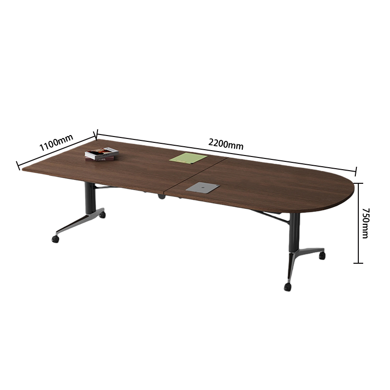 会議テーブル　ミーティングテーブル　オフィステーブル　オープン式収納付き　内蔵式コンセント　上質な素材　組立必要　HYZ-N075