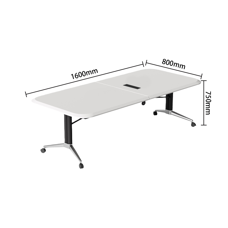 会議テーブル　ミーティングテーブル　オフィステーブル　キャスター付き　内蔵式コンセント　折り畳み式　組立必要　HYZ-N076