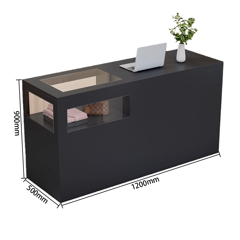 受付カウンター　ガラスディスプレイ　大容量収納　組立必要　バーカウンター　頑丈なフレーム　多色選択可能　JDQT-N064