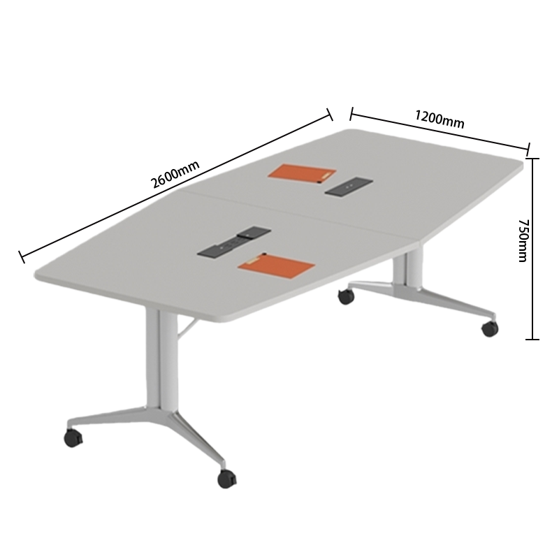 会議テーブル　ミーティングテーブル　オフィステーブル　会議用テーブル　キャスター付き　充電設備　折り畳み式　組立必要　HYZ-N071

