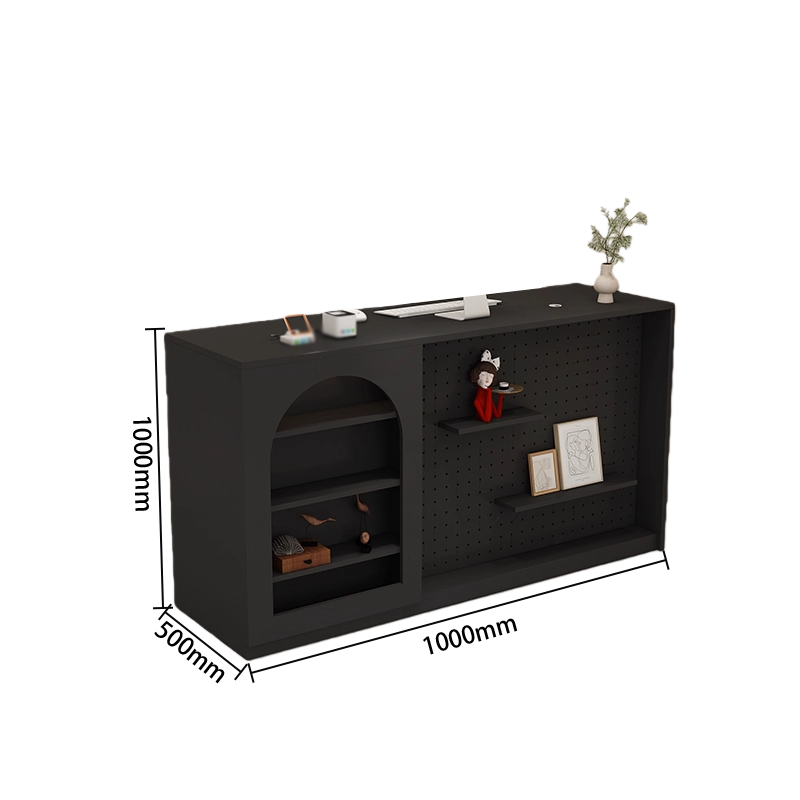 受付カウンター　PC収納スペース　エントランス受付　配線穴　バーカウンター　パンチングボード　大容量収納　組立必要　JDQT-N062