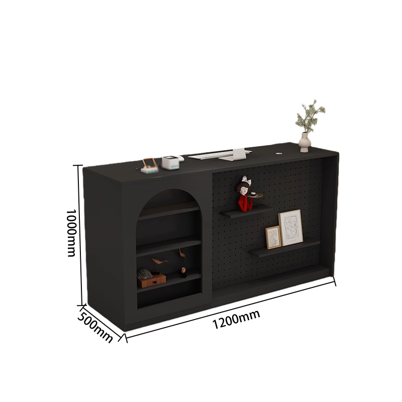 受付カウンター　PC収納スペース　エントランス受付　配線穴　バーカウンター　パンチングボード　大容量収納　組立必要　JDQT-N062