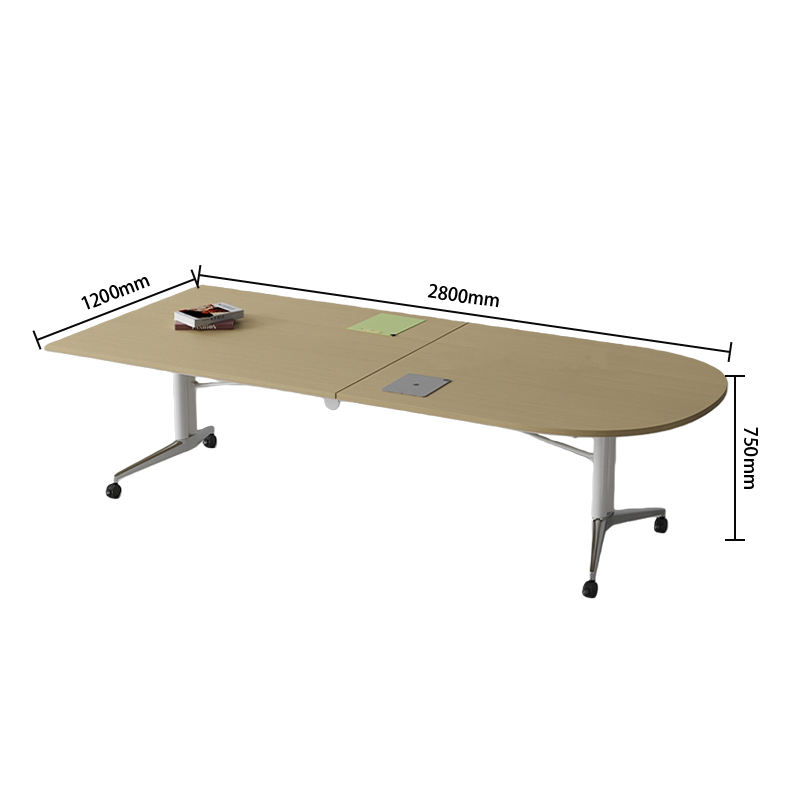 会議テーブル　ミーティングテーブル　オフィステーブル　オープン式収納付き　内蔵式コンセント　上質な素材　組立必要　HYZ-N075