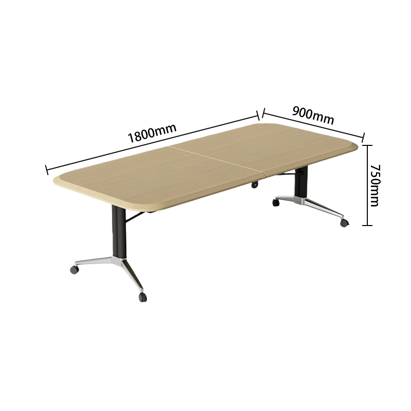 会議テーブル　ミーティングテーブル　オフィステーブル　キャスター付き　内蔵式コンセント　折り畳み式　組立必要　HYZ-N076